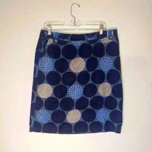 Boden Blue and Gray Polka Dot Mini Skirt